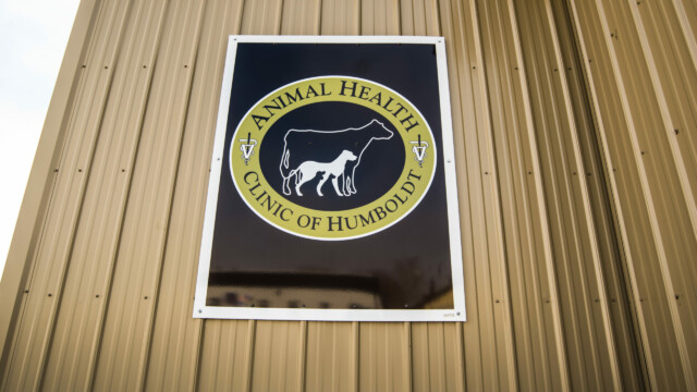 Outside signage for Animal Health Clinic of Humboldt